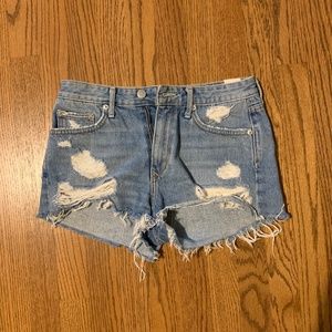 Lovers + Friends High Rise Denim Ripped Cut off Shorts Women’s 26
